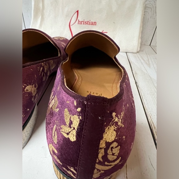 Christian Louboutin Colonnaki Velvet Jacquard Loafer Bordeaux Sz 44 / 11